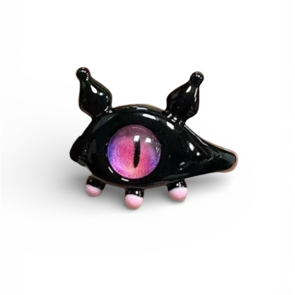 Gothic Eyeball Ring | Black & Pink | Fantasy Statement Ring